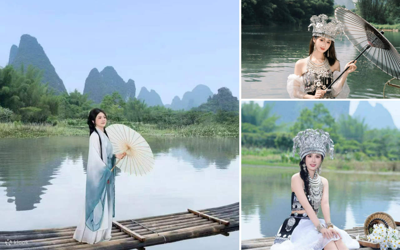 Фотосессия в костюмах ханьфу в Гуйлине, Яншо (аренда ханьфу + фотосессия с профессиональным фотографом по желанию + изысканные и разнообразные костюмы + высококачественное обслуживание + высококачественные костюмы)