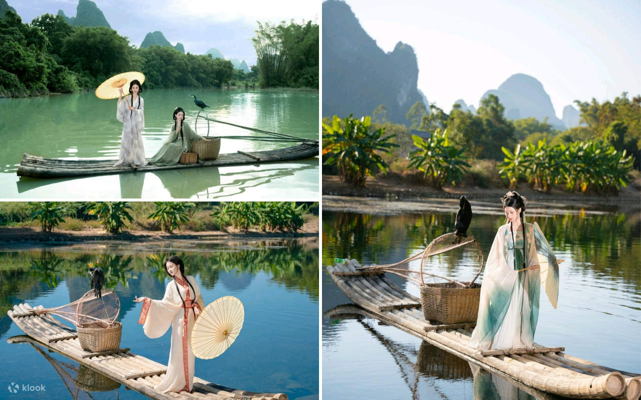 Фотосессия в стиле Ханьфу в Гуилинь-Яншо (аренда Ханьфу + опциональная фотосессия на выезде + изысканные и разнообразные костюмы + высококачественный сервис + костюмы высокого качества)