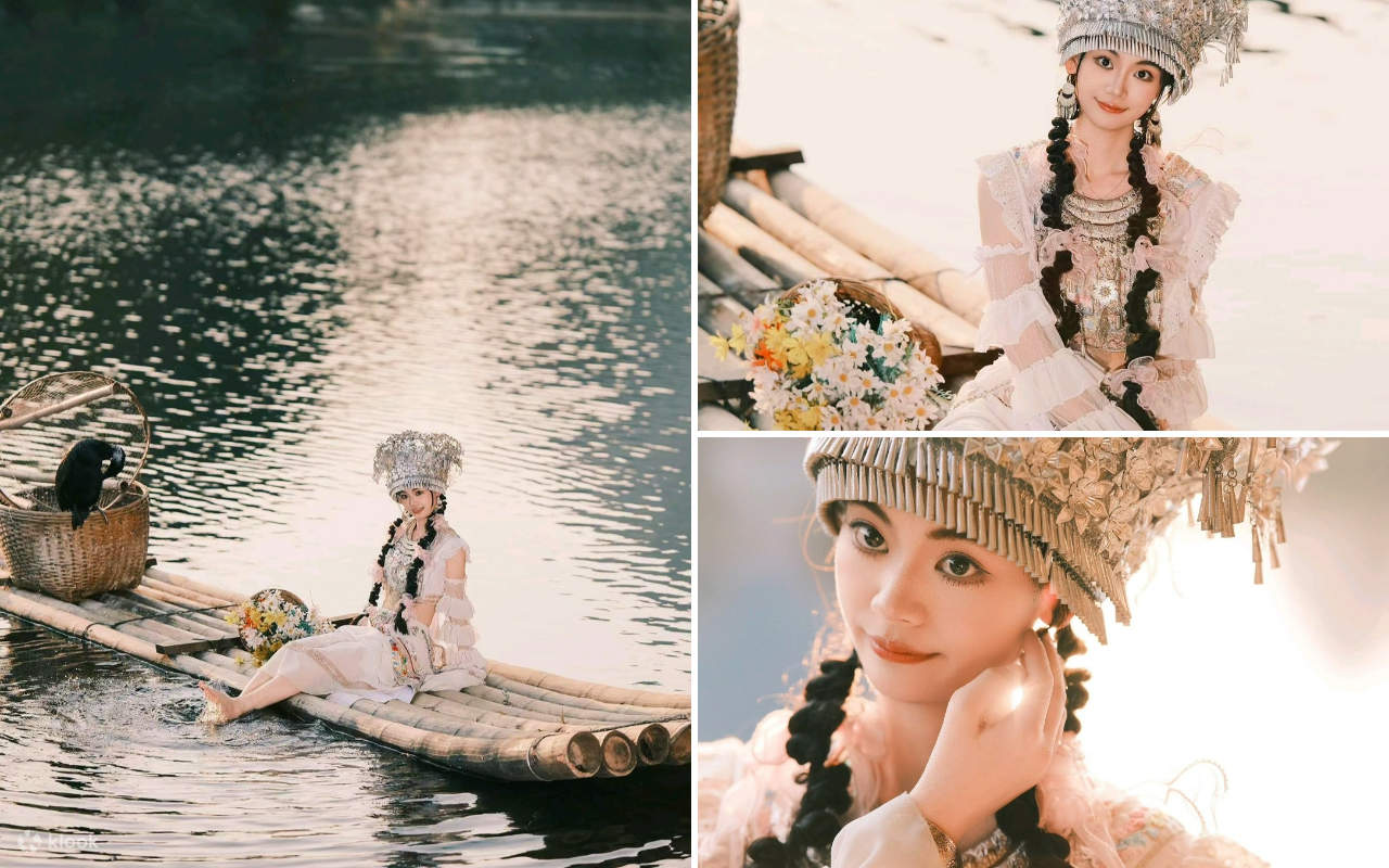 Фотосессия в костюмах Ханьфу в Гуилине и Яншо (аренда Ханьфу + опциональная фотосессия на выбранной локации + изысканные и разнообразные костюмы + высококачественное обслуживание + костюмы высокого качества)