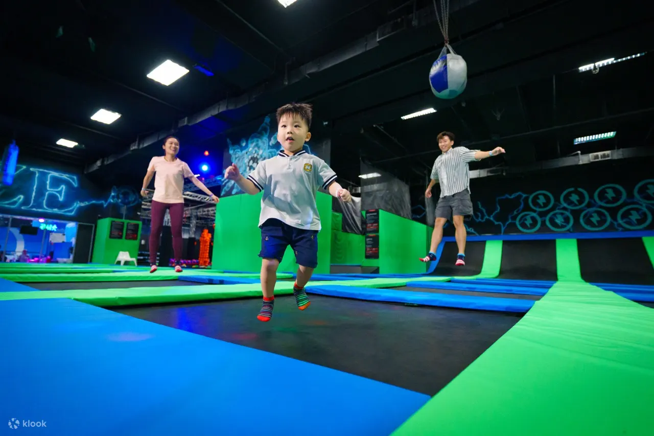 There are over 40 trampolines in the venue