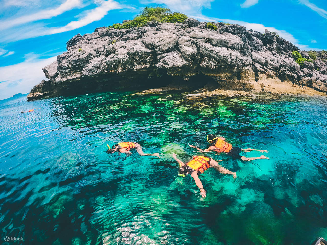 Disfrute de practicar esnórquel en aguas cristalinas repletas de vida marina.