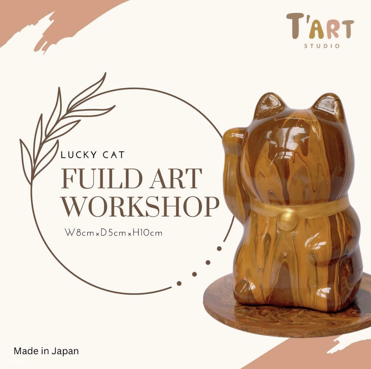 T’art Studio - Japanese White Ceramic Fluid Lucky Cat Experience Workshop | Lai Chi Kok