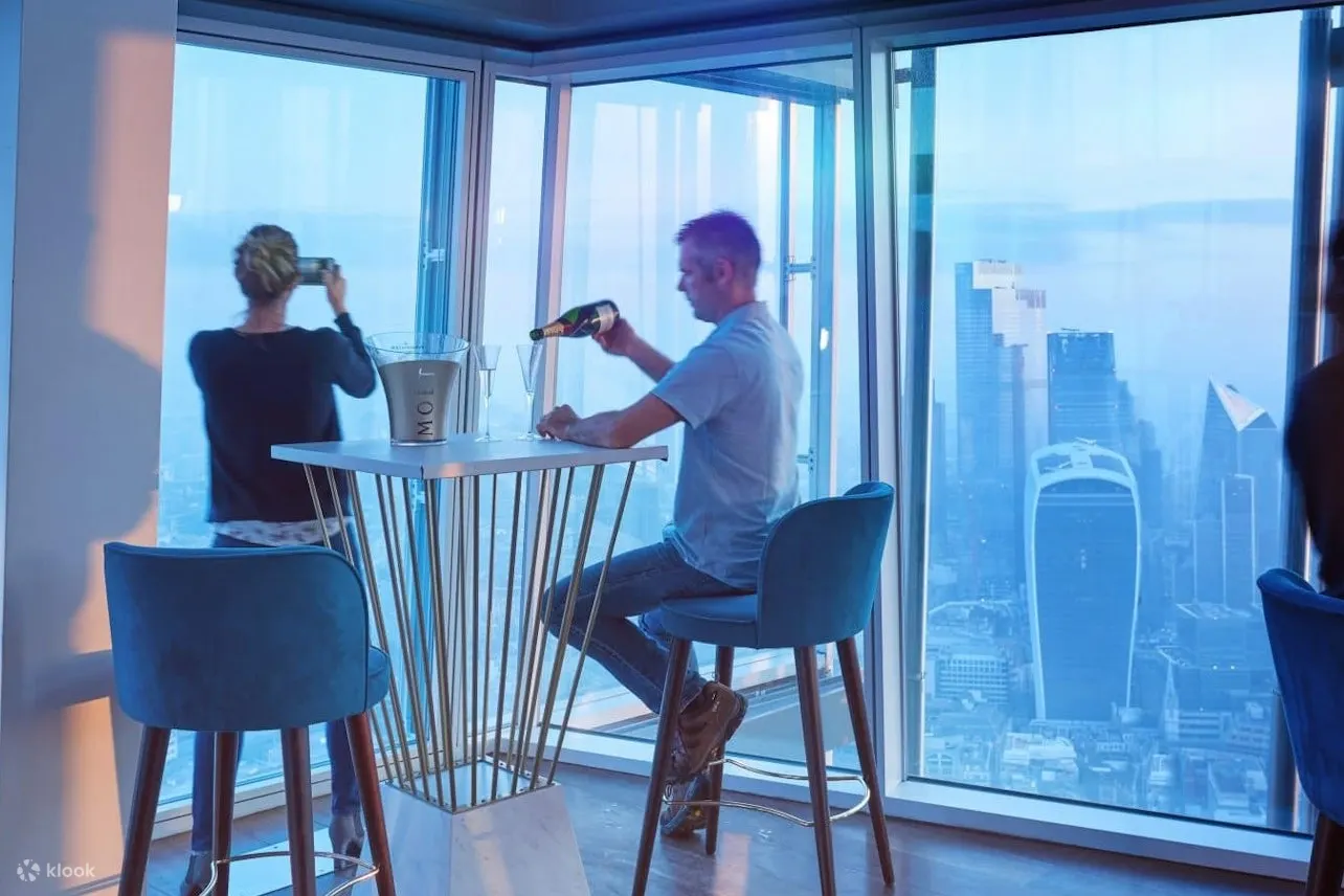champagne with shard view