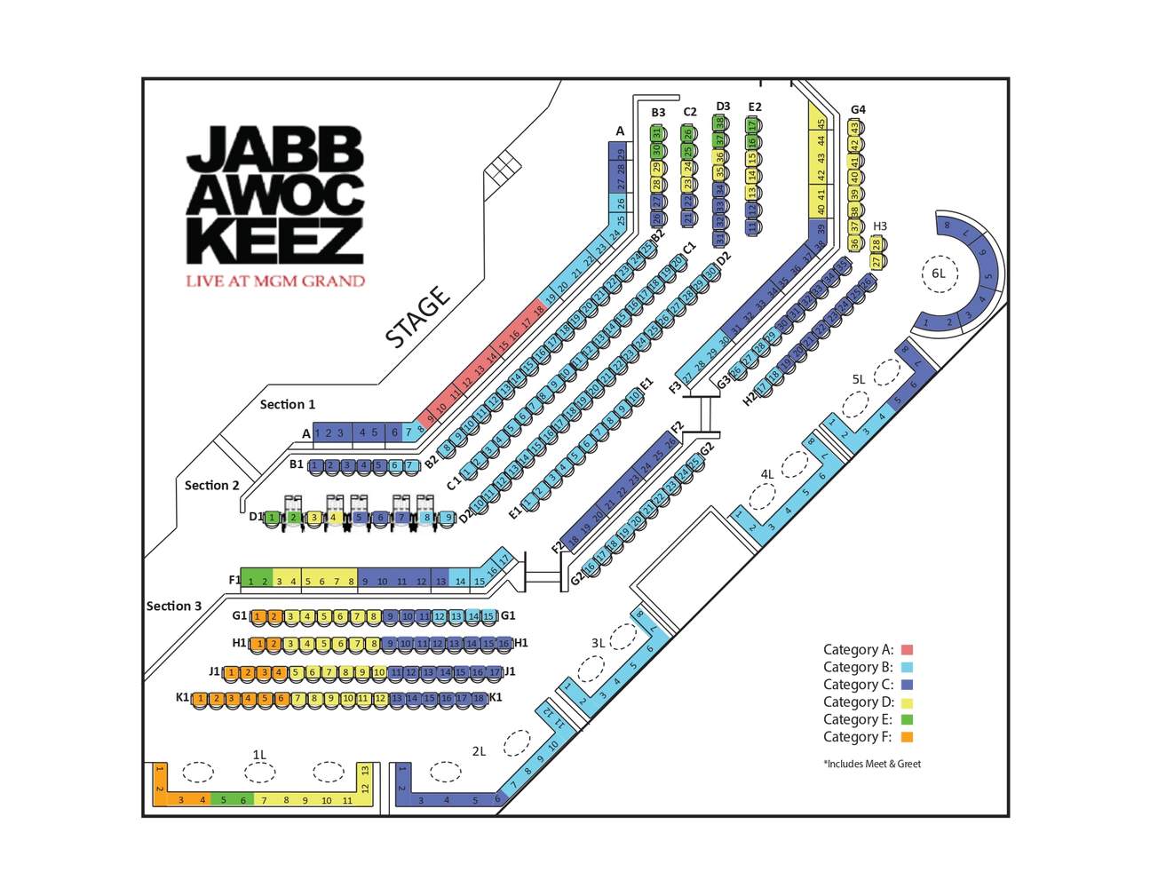 Jabbawockeez 座位表