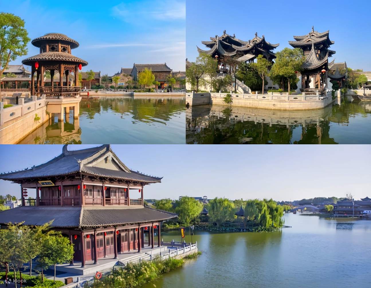 Khung cảnh nên thơ của Khải Phong Cố Viên, bầu không khí tĩnh lặng và tao nhã, thể hiện trọn vẹn vẻ đẹp hòa quyện giữa kiến trúc vườn truyền thống và phong cách vùng sông nước.