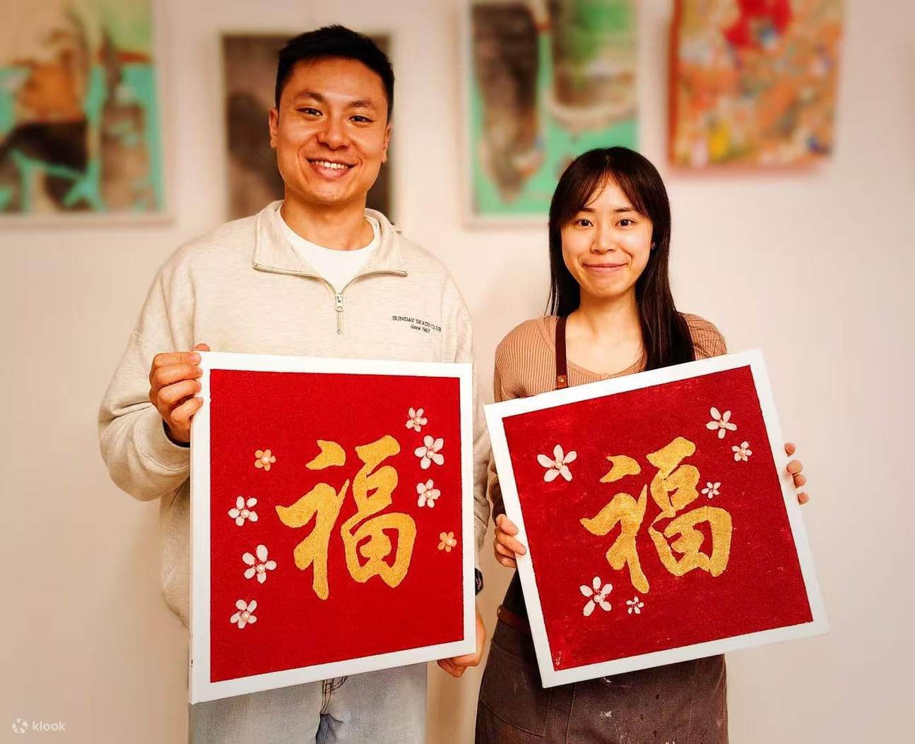 Chinese New Year Texture painting workshop - Klook Hong Kong