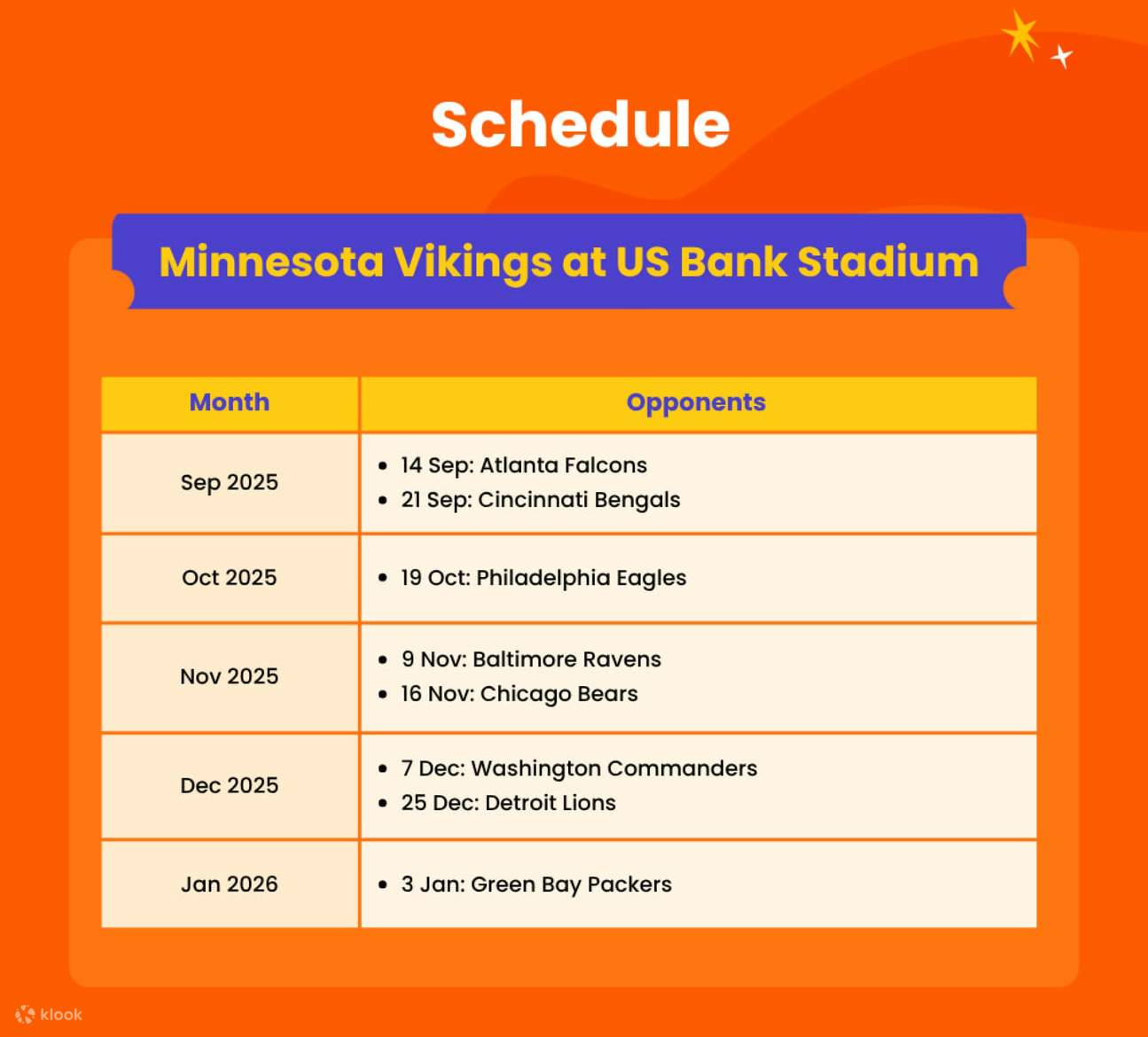 Venez vivre l'expérience palpitante des matchs de football américain de la saison 2025 et soyez témoin de la domination des Vikings du Minnesota.