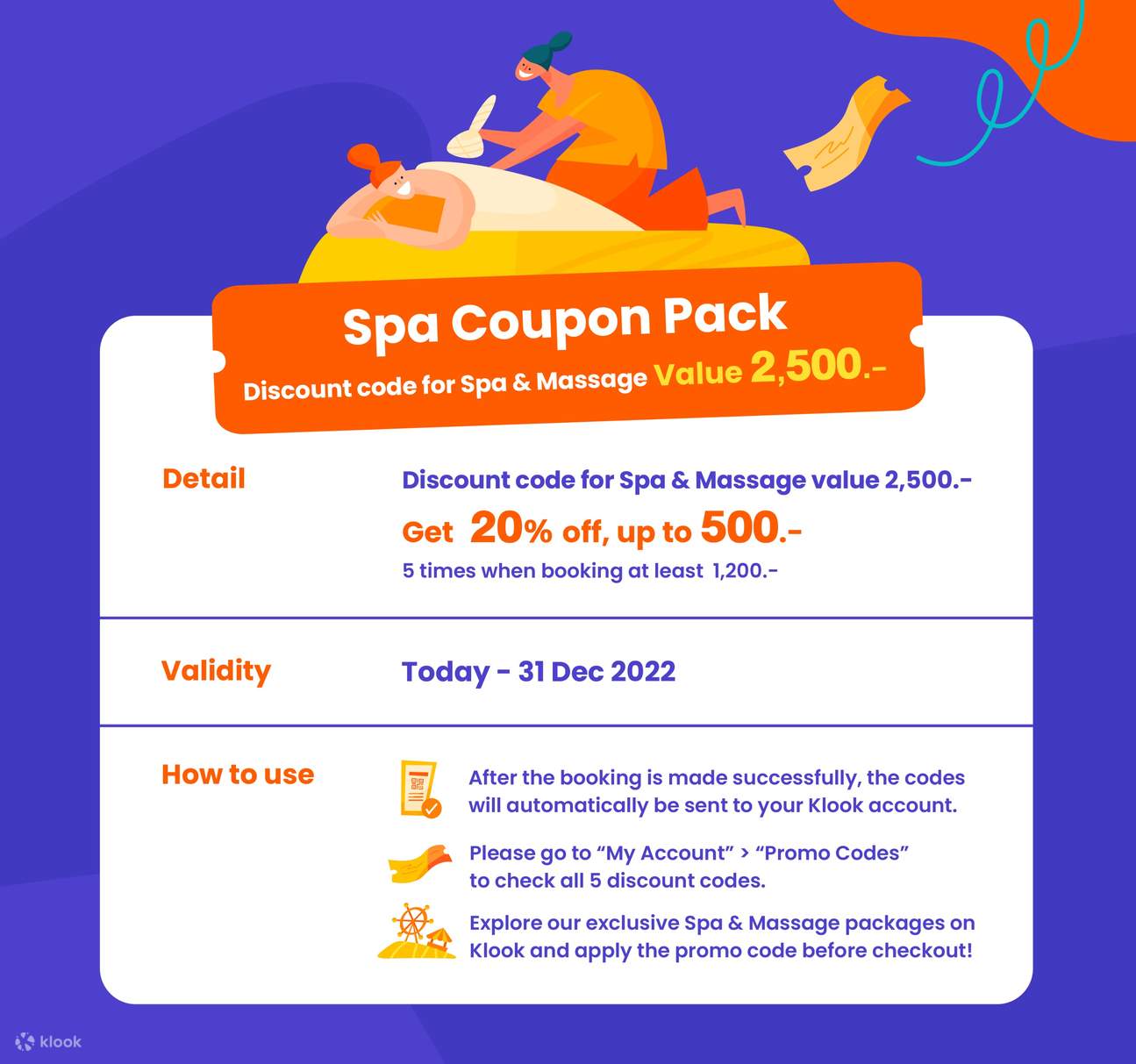 Klook Spa Coupon Pack for People in Thailand Klook客路
