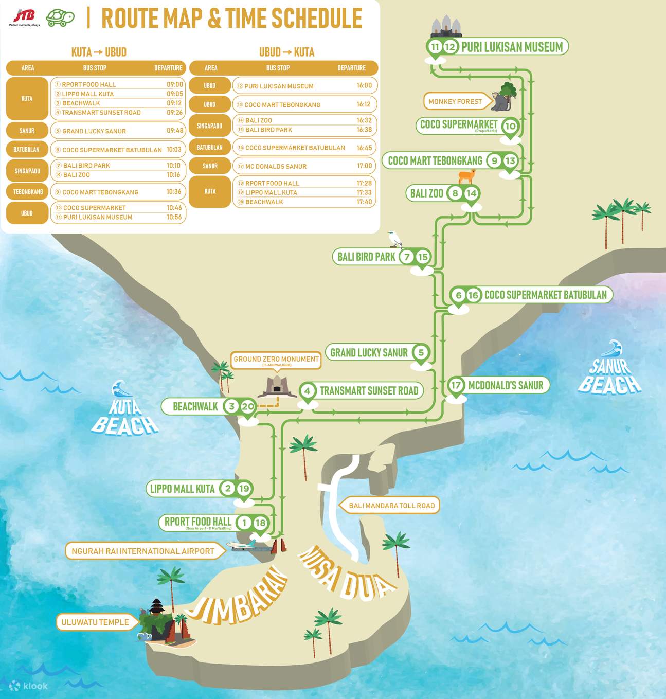Pantai Kuta local bus routes