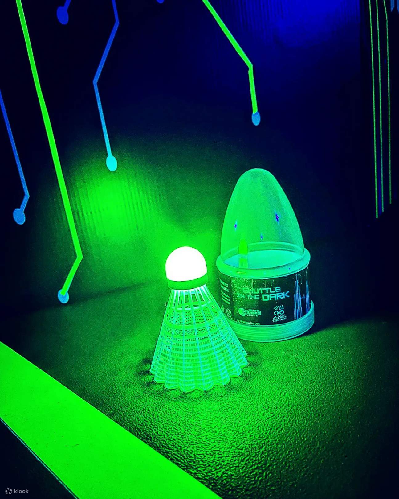 在黑暗的羽毛球中发光