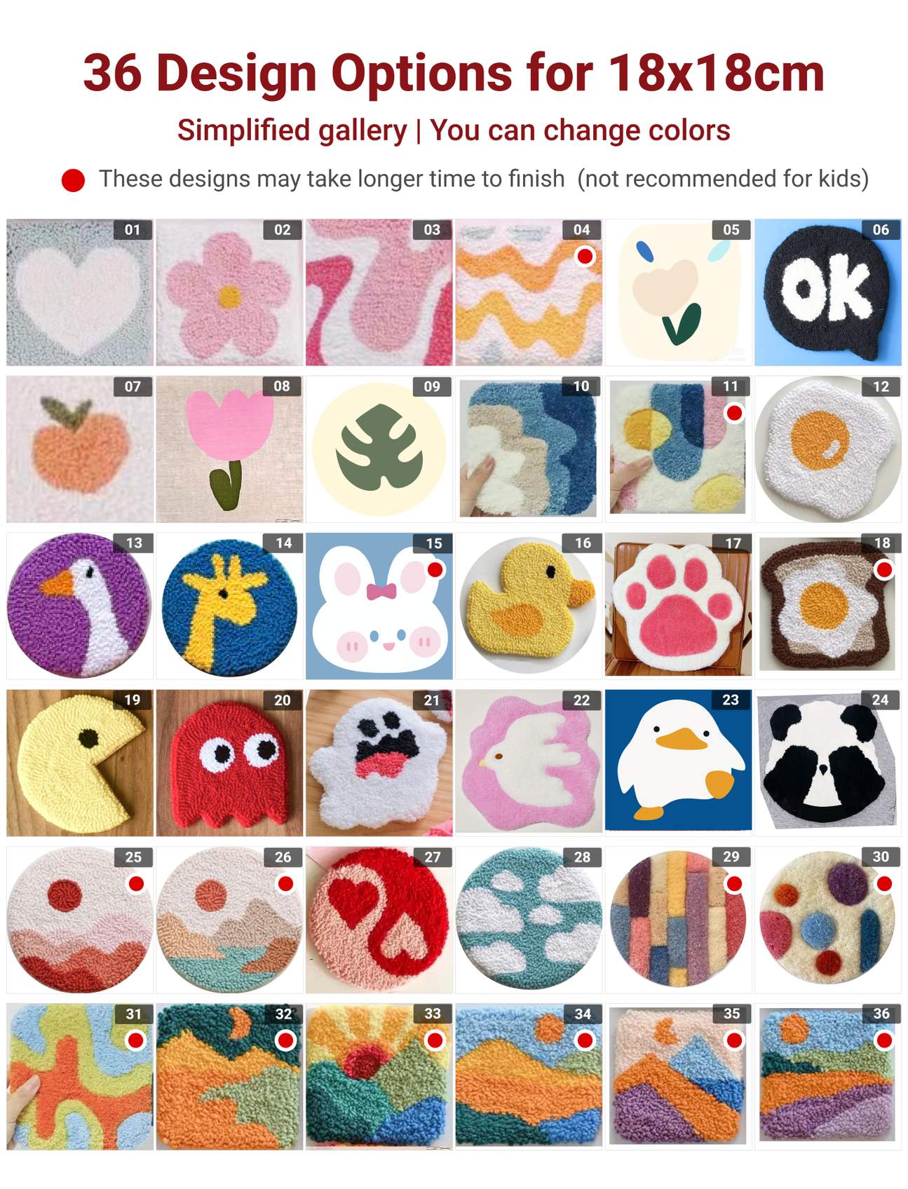 Galeri reka bentuk 18x18cm-36 (Untuk saiz ini, pelanggan perlu memilih reka bentuk daripada galeri ini). Untuk 30x30cm dan saiz yang lebih besar, pelanggan boleh menghantar reka bentuk mereka sendiri.