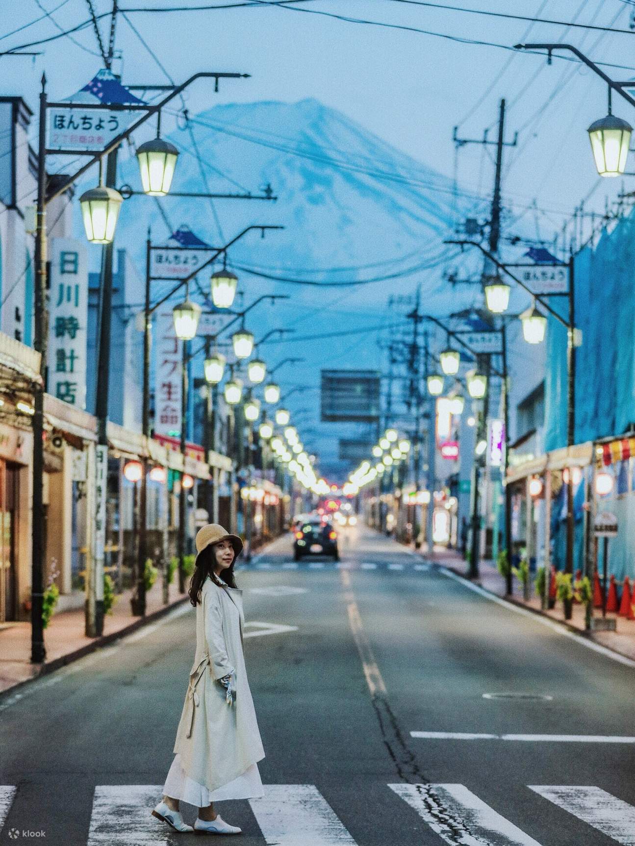 路线A：面对富士山的下吉田本町街