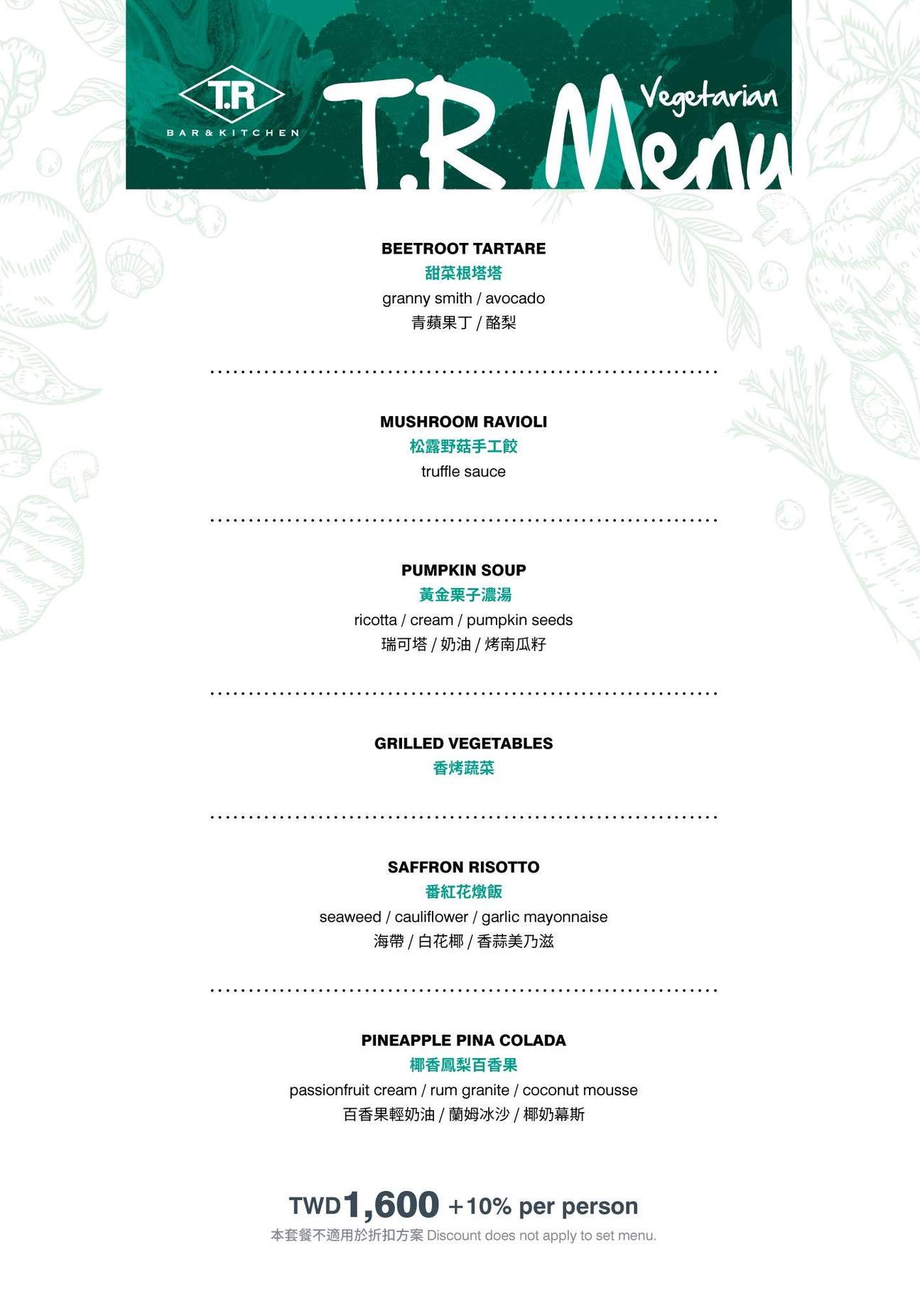 [Online Reservation] T.R Bar & Kitchen at MRT Jiannan Rd. Station ...