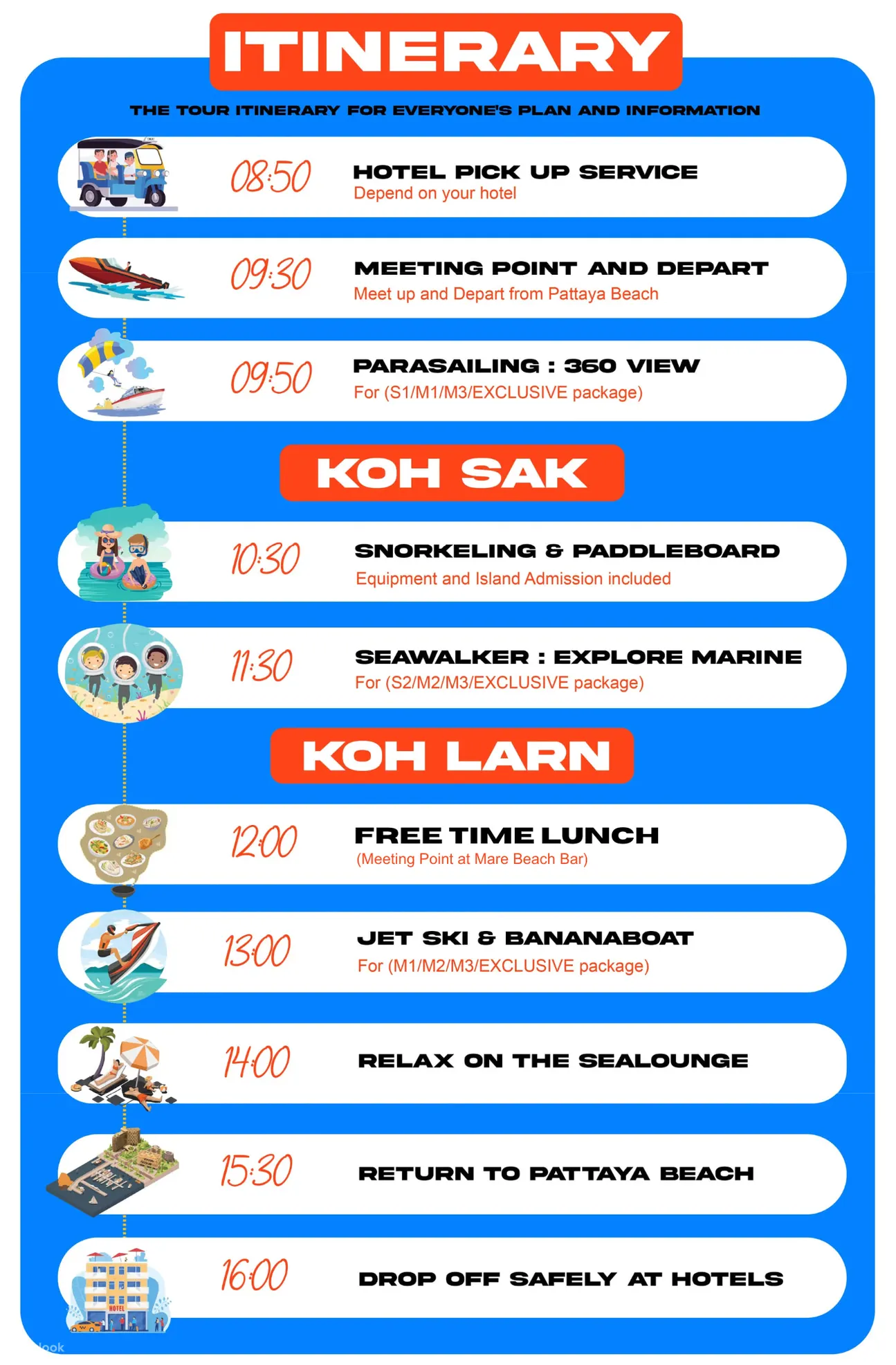 芭堤雅岛：Koh Larn 和 Koh Sak 一日游及水上活动