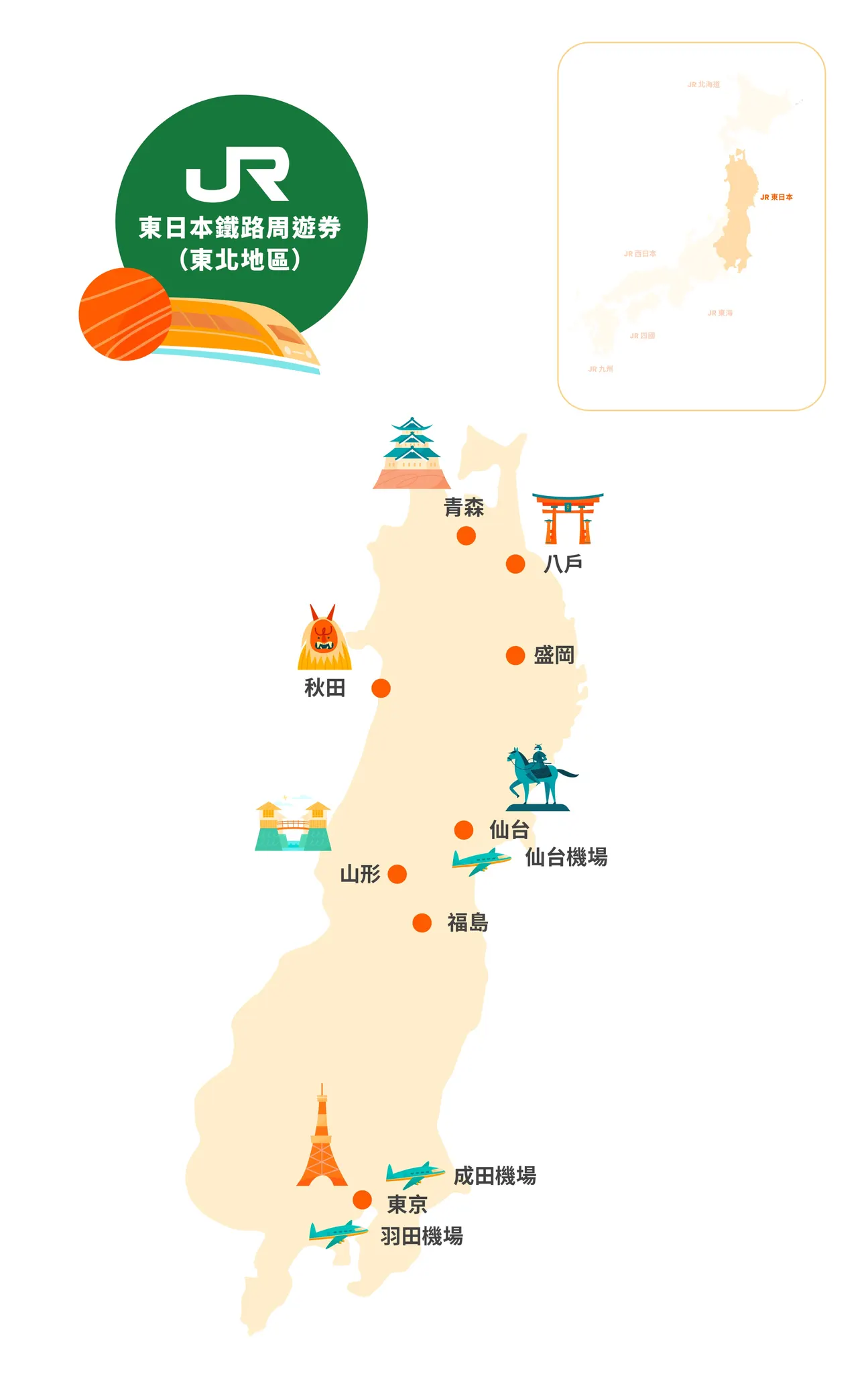 JR Pass 東日本鐵路周遊券（東北地區）