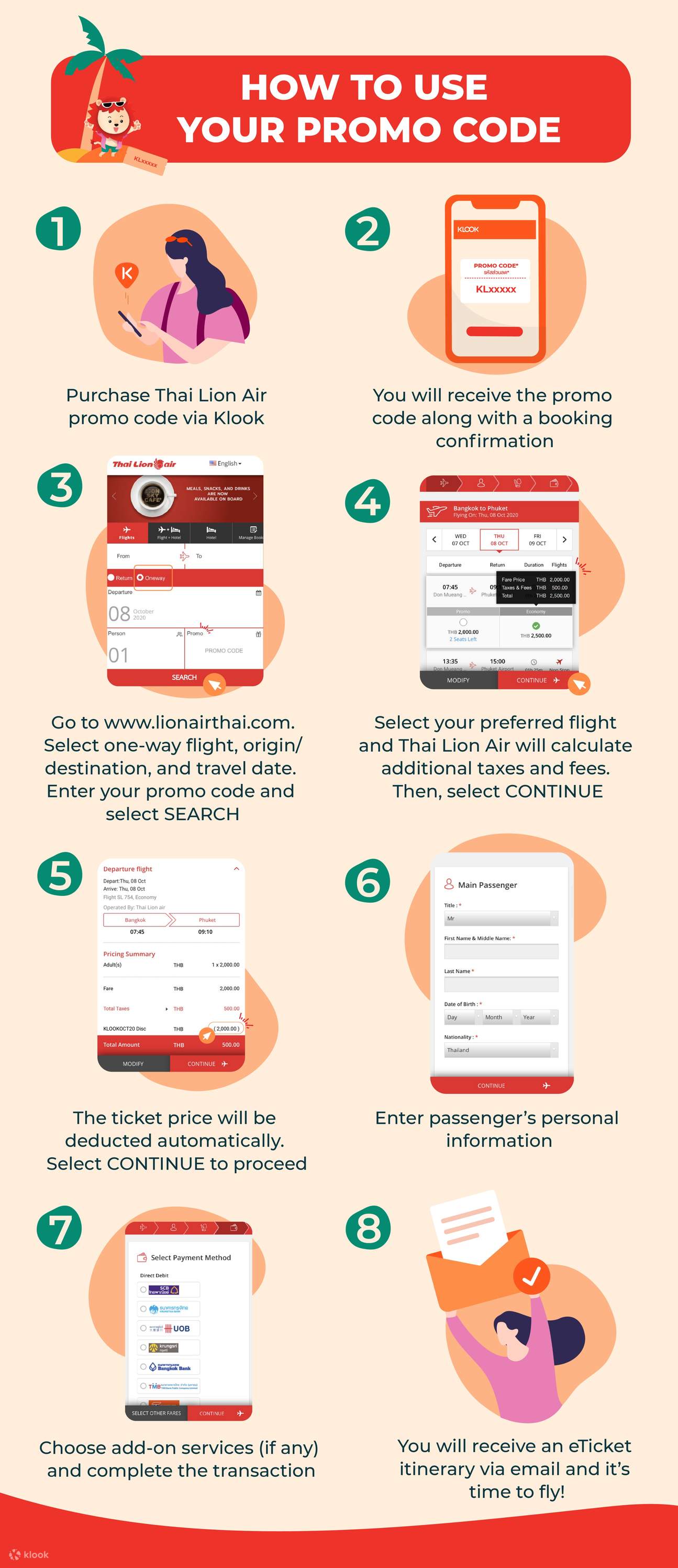 Thai Lion Air Promo Code for Domestic Flights 클룩 KLOOK 한국