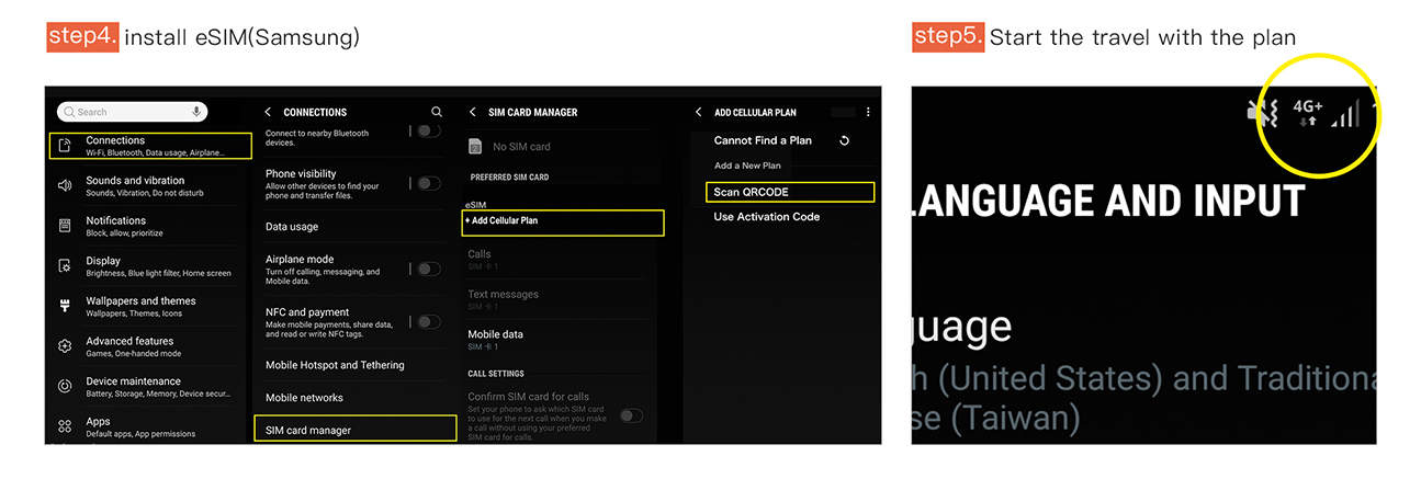 Anleitung zur eSIM-Einstellung – Samsung（英文）