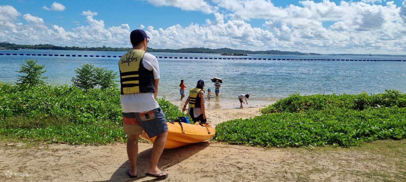 des gens qui descendent à la mer pour faire du kayak