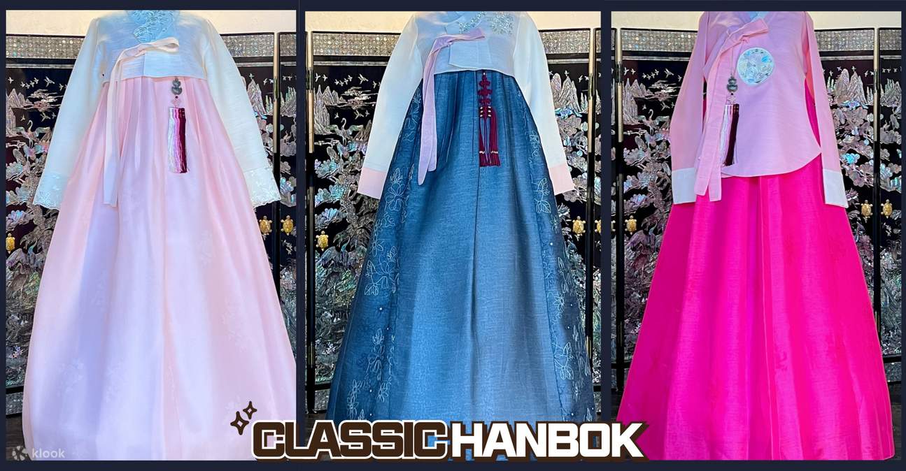 Ini ialah barisan Hanbok Klasik Haeon yang mengekalkan keindahan tradisional. (Contoh untuk pilihan Hanbok Klasik)