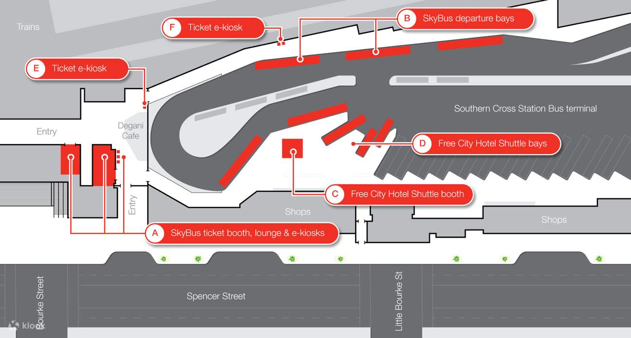 SkyBus location at southern cross station