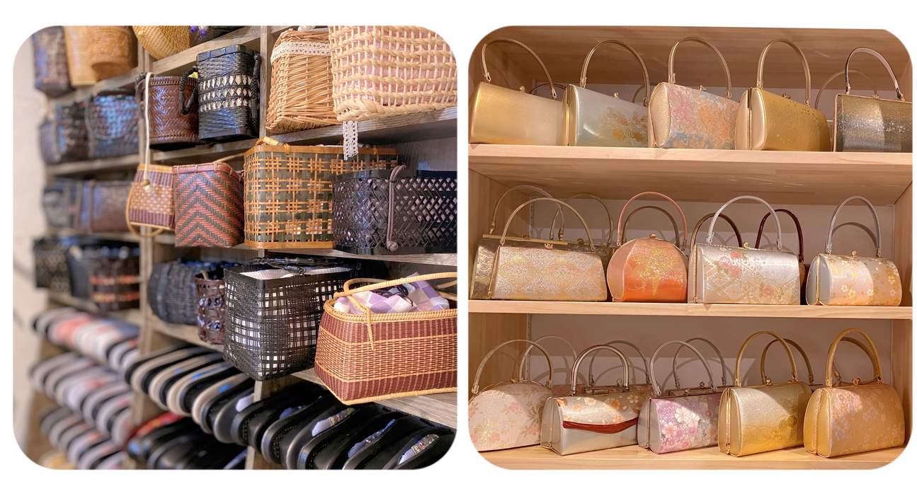 Una amplia variedad de accesorios/tocados/bolsos de mano,