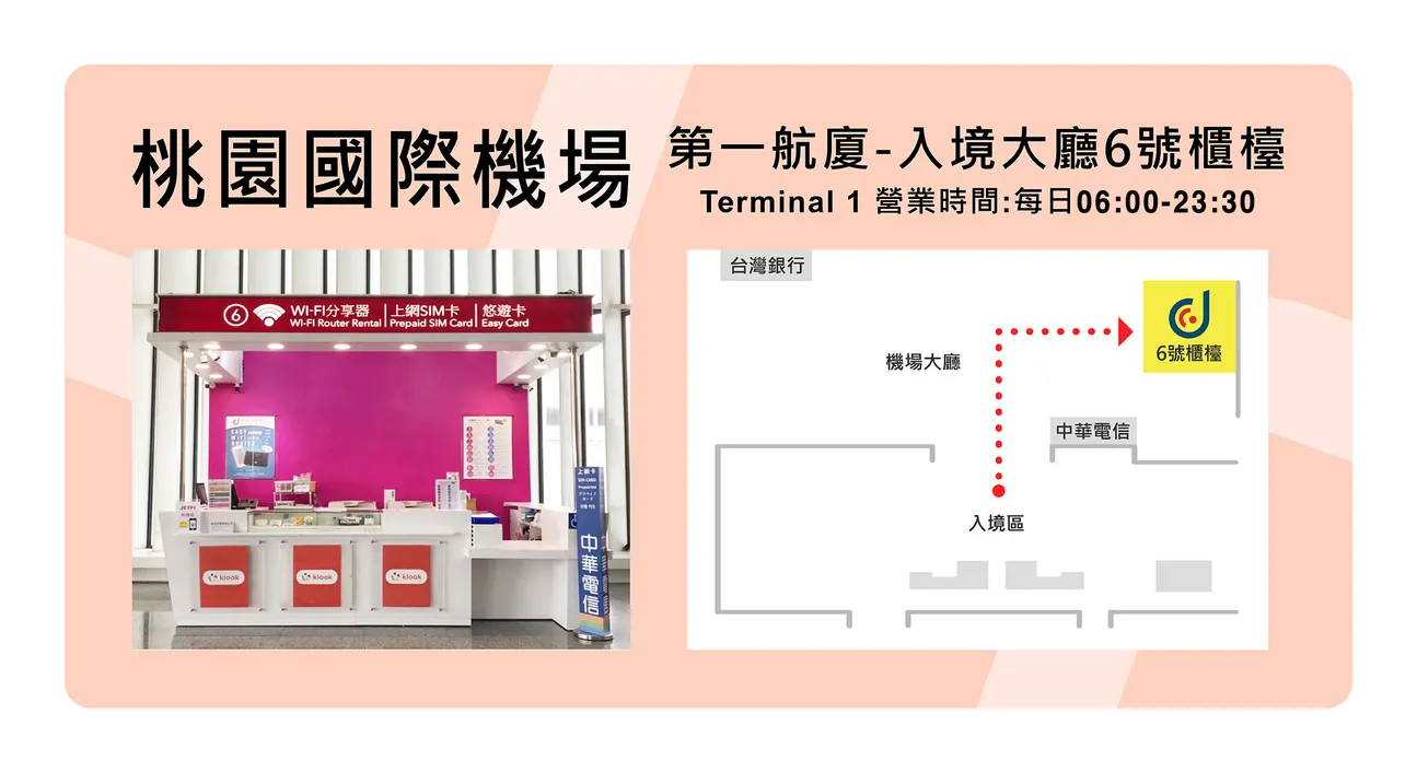 桃园机场领取柜台地图指引