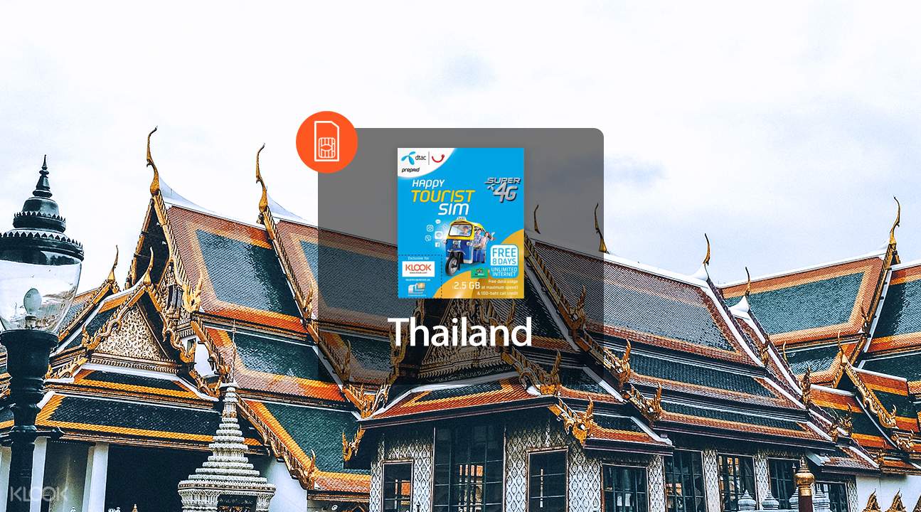 4G SIM Card (DTAC Counter at BKK Airport Pick Up) for