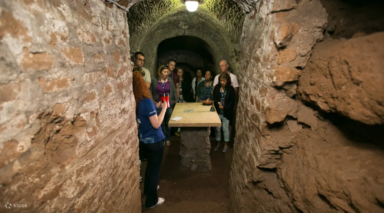 people being toured underground
