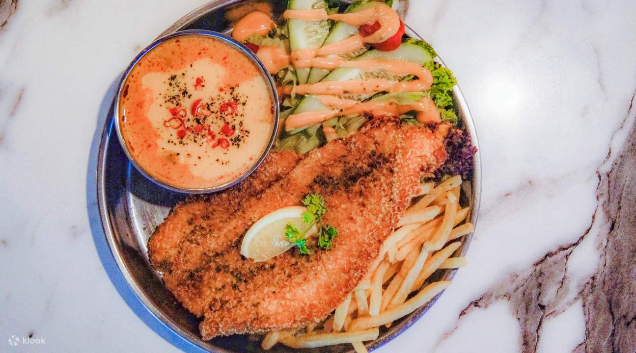 fish and chips with tom yum salted egg dip 49 seats the centrepoint orchard