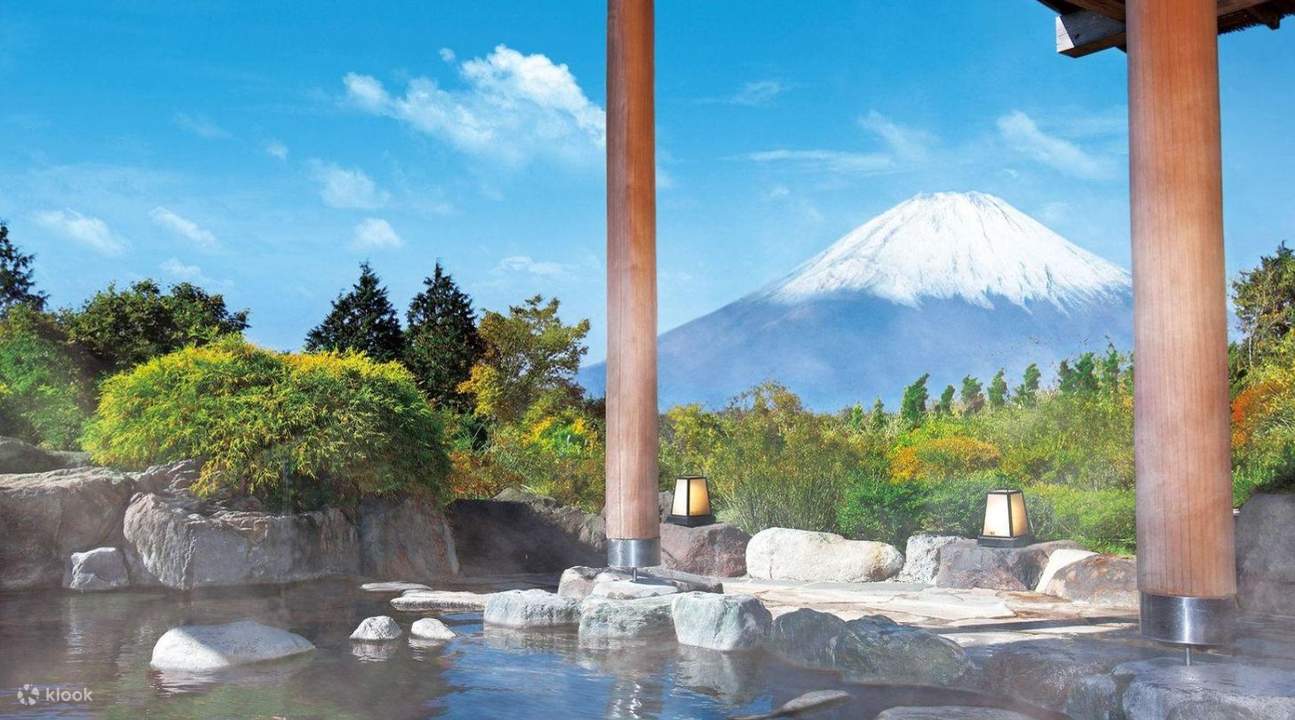 view of mount fuji from onsen