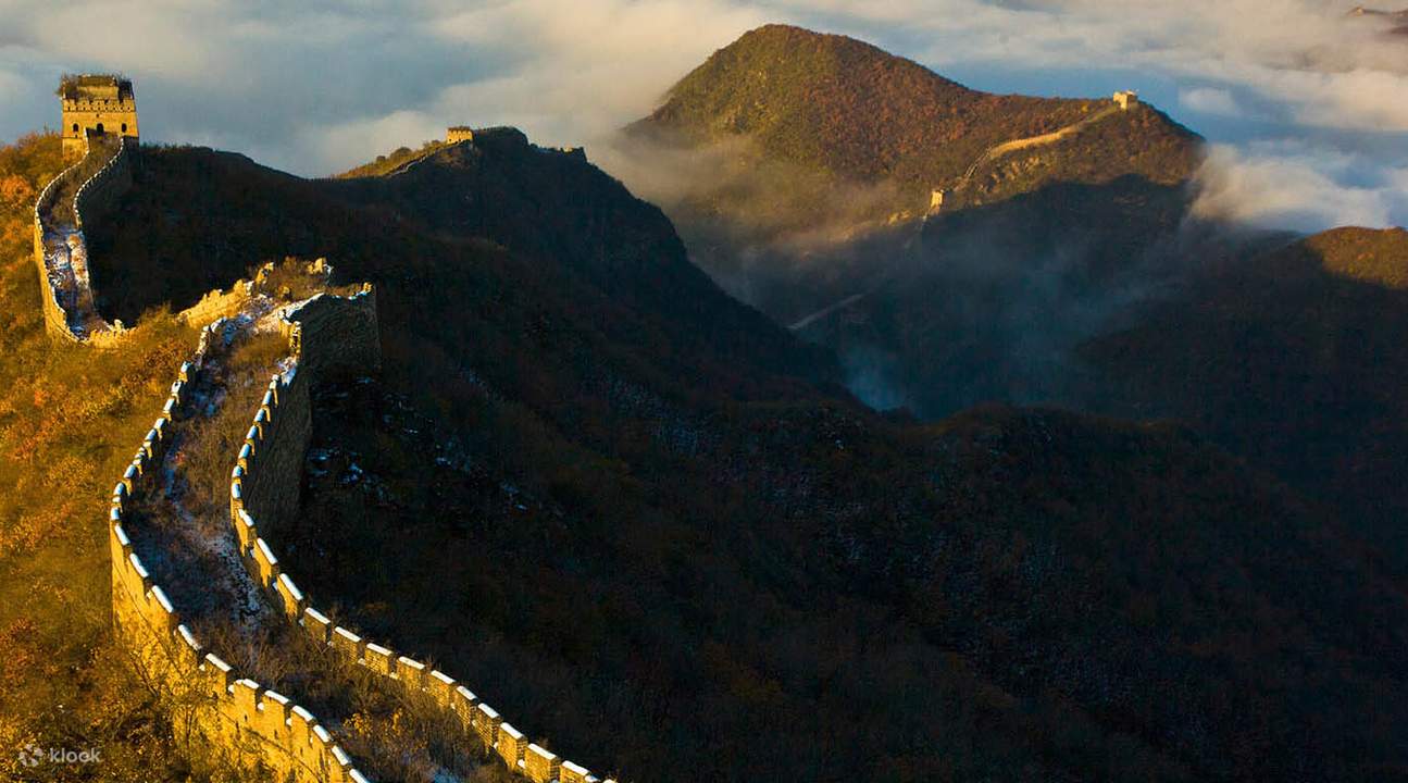 Le coucher de soleil à la Grande Muraille de Mutianyu