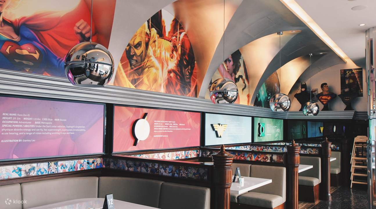 interior of DC Comics Super Heroes Cafe at Marina Bay Sands