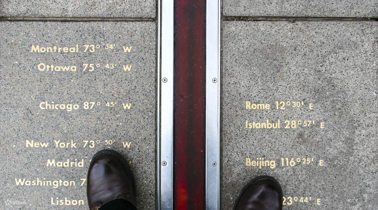 stand on the meridian line