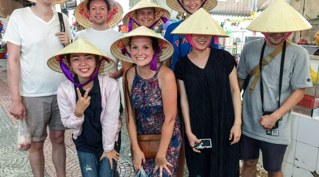 Tourists visit the local market