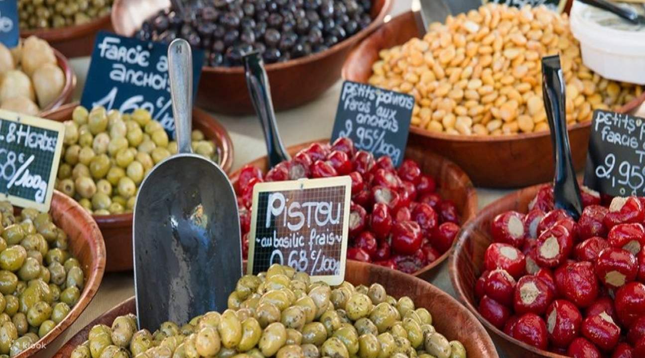 food being sold in a Provencal market
