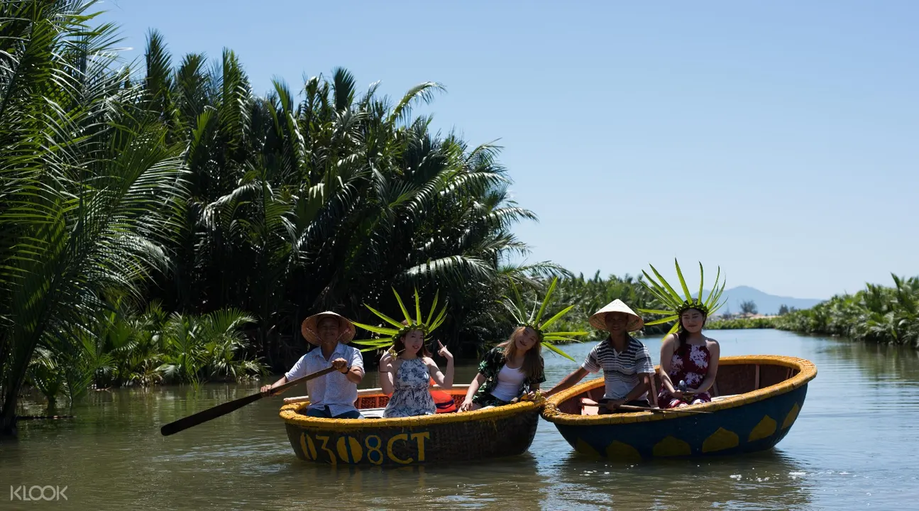 people on basket boats