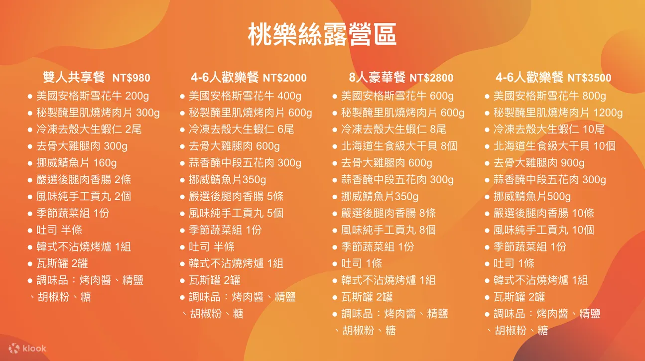 桃乐丝露营区 烤肉食材