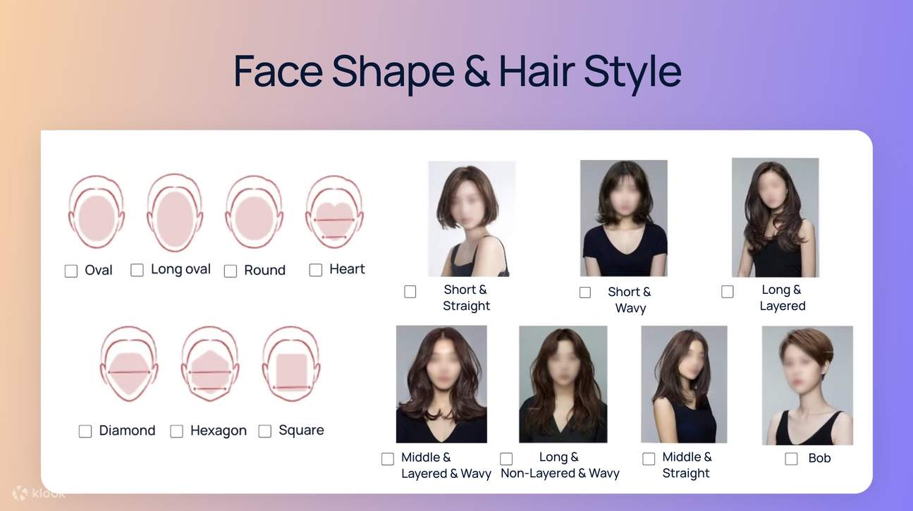 Pelajari bentuk wajah Anda dan gaya rambut yang sesuai. Semua paket mencakup ini.