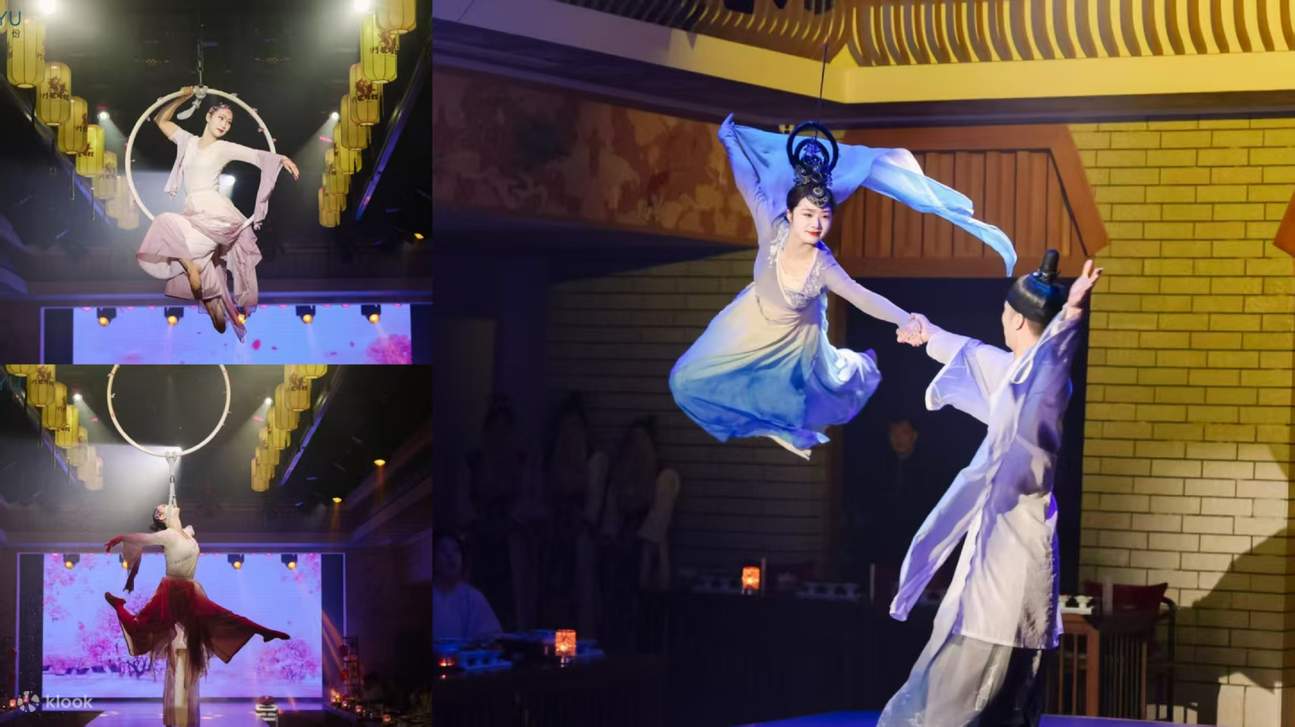 洛阳《龙门宴乐》沉浸式体验千年盛世隋唐宫廷盛宴（帝王同款宫廷宴会场景+唐风乐舞表演+宫廷御膳小吃+可选古代服装换装体验）