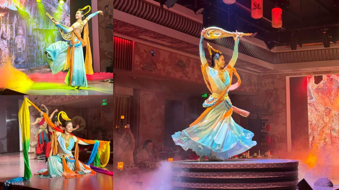 洛阳《龙门宴乐》沉浸式体验千年盛世隋唐宫廷盛宴（帝王同款宫廷宴会场景+唐风乐舞表演+宫廷御膳小吃+可选古代服装换装体验）