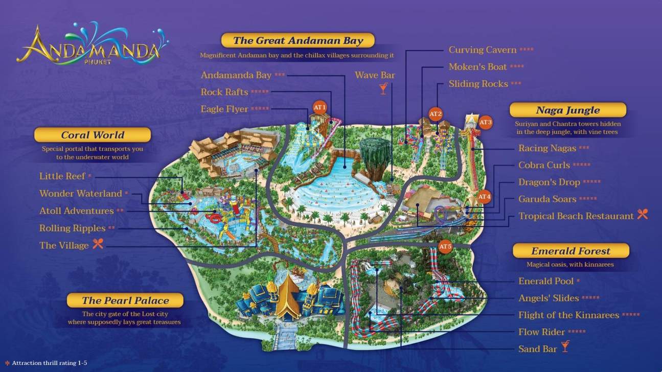 Mappa del parco acquatico ANDAMANDA Phuket