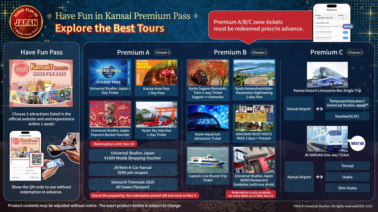 Thẻ Have Fun in Kansai Pass Cao cấp