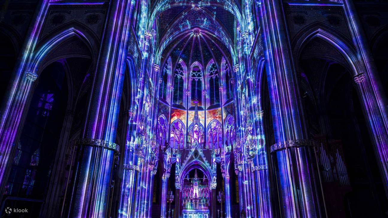 ウィーンのヴォティーフ教会での創造の光のショー