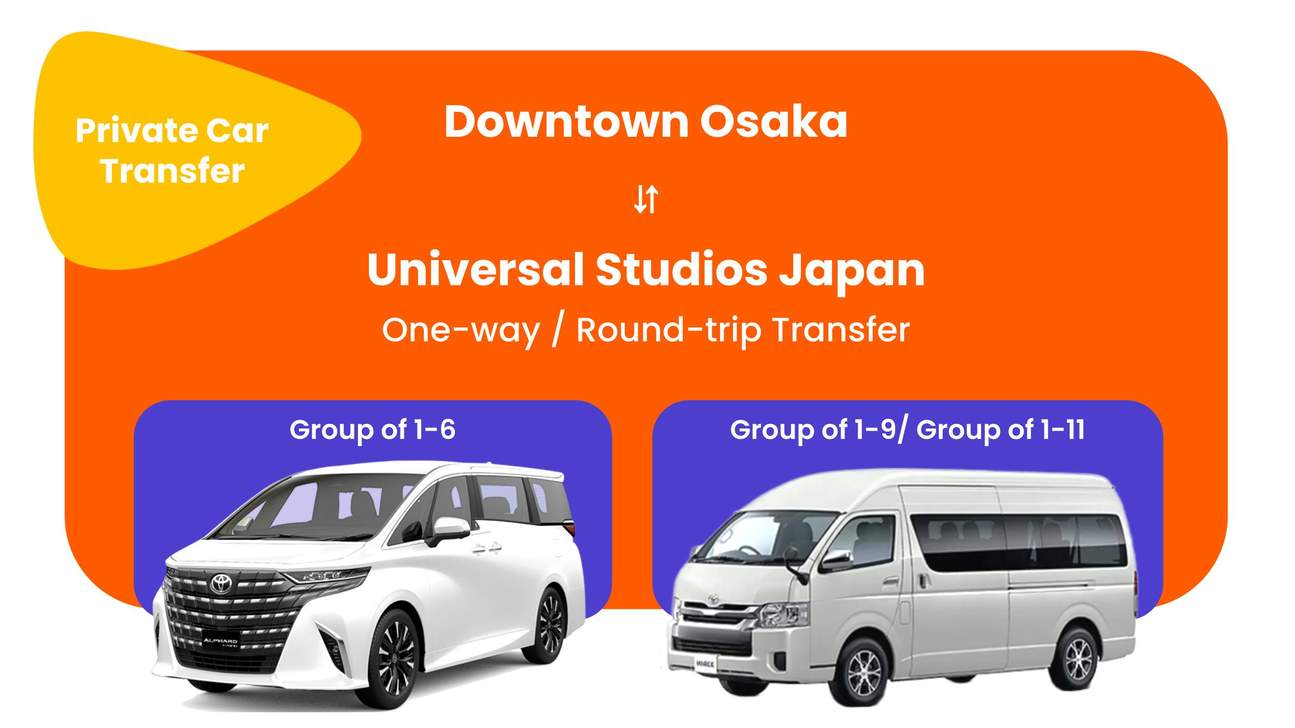 Trasferimento privato a Osaka da/per gli Universal Studios Japan