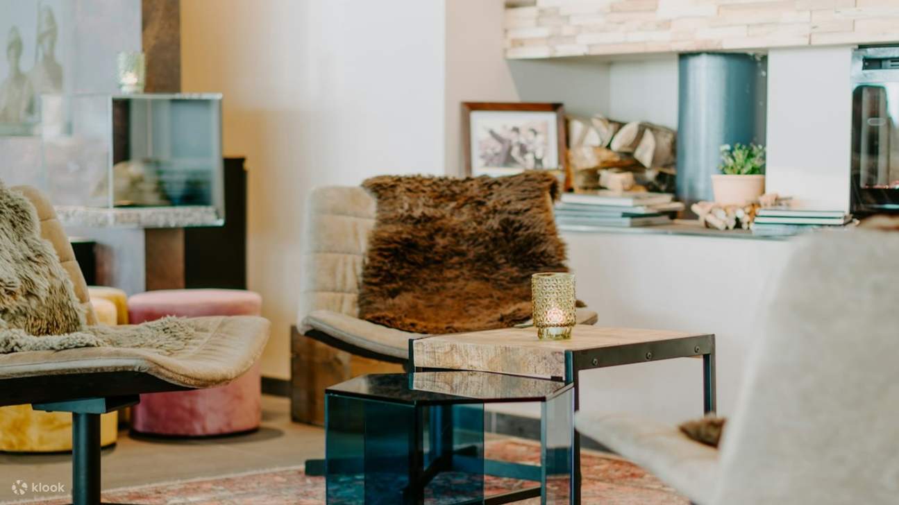 Sleek, modern furniture complements the center’s clean design, creating a welcoming, comfortable space