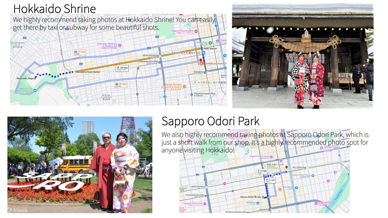 Hokkaido│Experiencia de alquiler y paseo en kimono en Sapporo