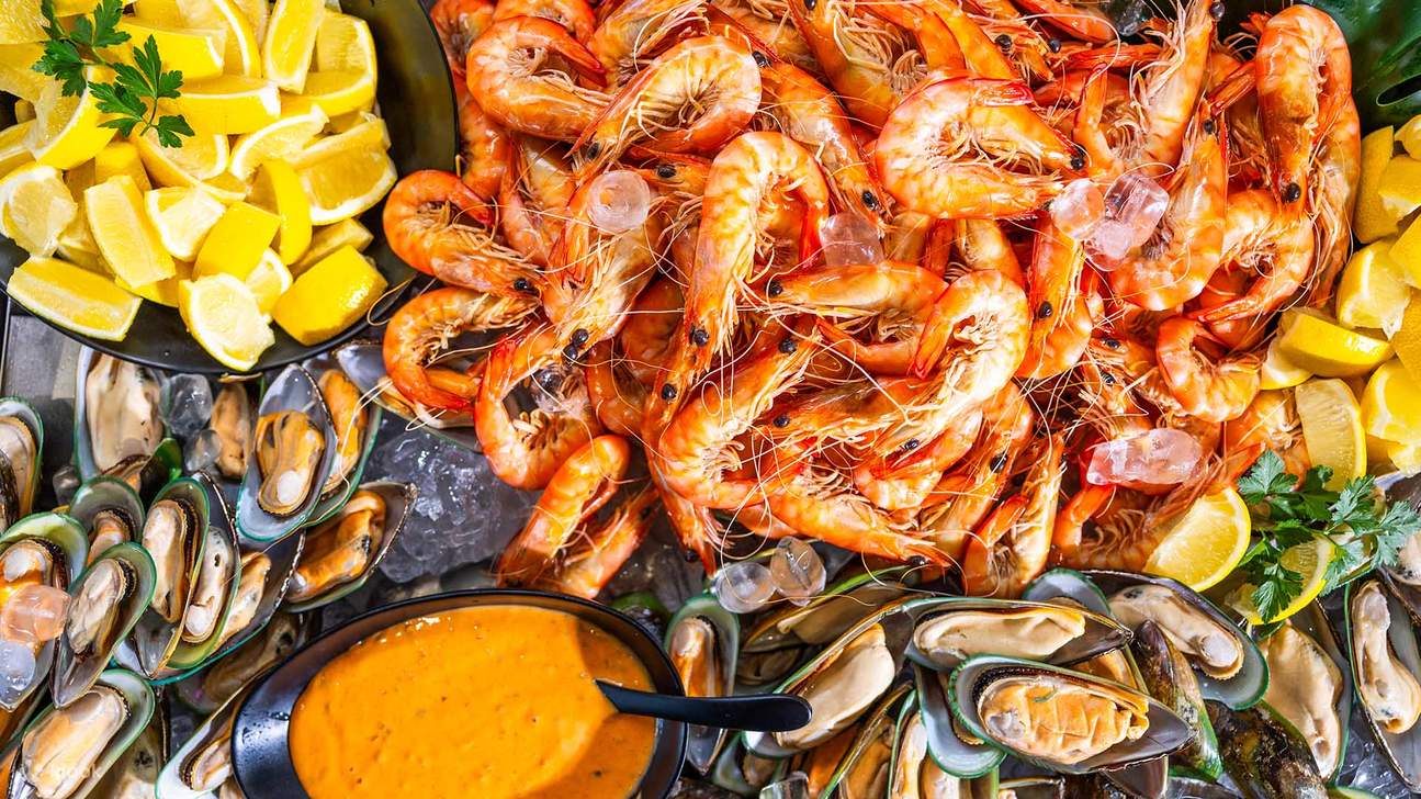 新鮮なシーフード料理