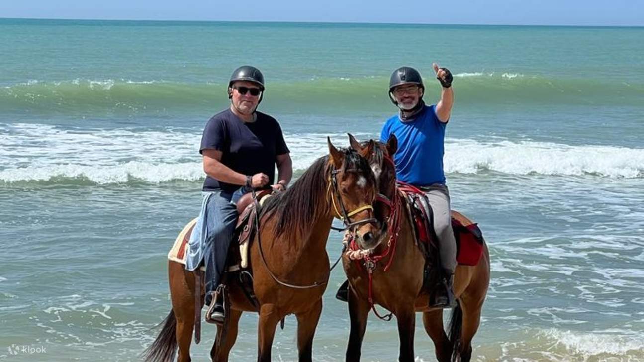 Unforgettable moments and big smiles after a horseback ride by the sea