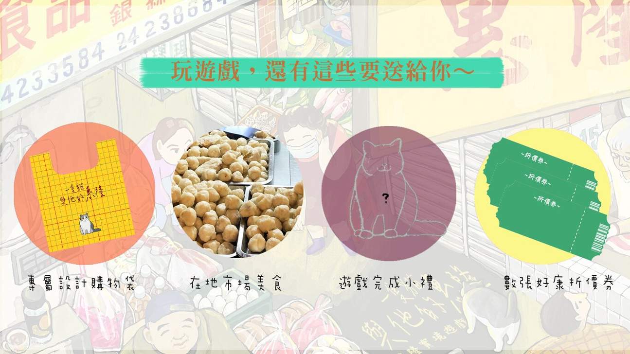 Exclusive designed pouch + 3 servings of market delicacies only available here + surprise discount coupon + surprise gift upon game completion, one set per person
