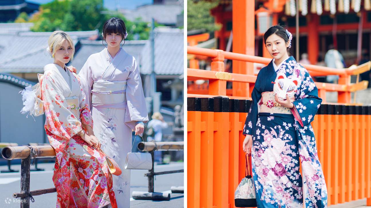 Noleggio kimono al tempio Kiyomizu di Kyoto